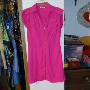 Pink Zip-Up Dress
